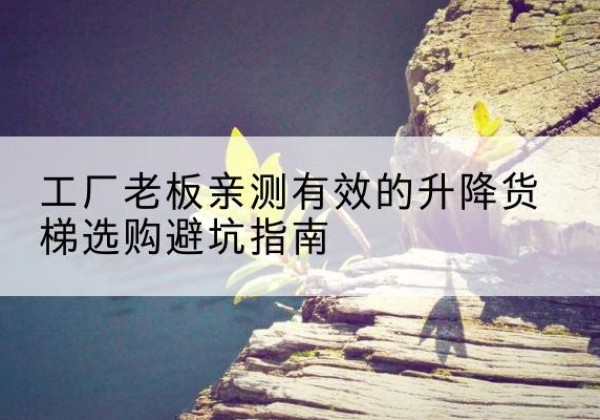 新和升降货梯怎么选-工厂老板亲测有效的升降货梯选购避坑指南